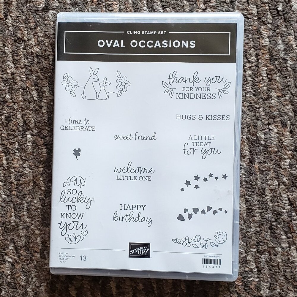 Stampin' Up! 'OVAL OCCASIONS' Cling Stamp Set (Used)